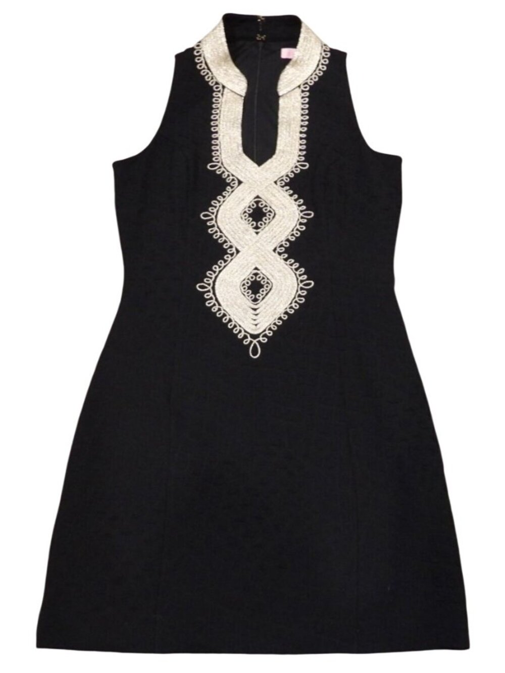 Lilly Pulitzer Black & Gold Alexa Shift Sun Dress Women's Size 0 Style# 27252